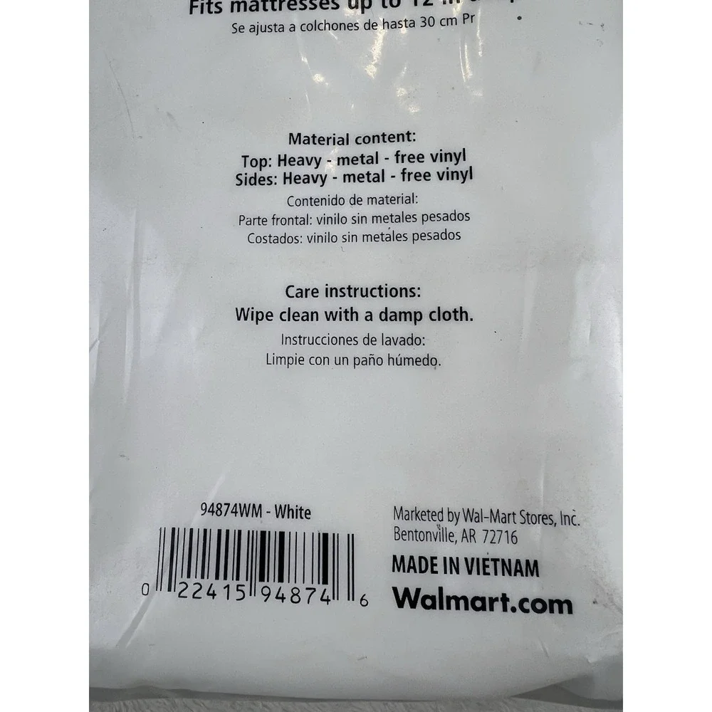 Mainstays Vinyl‎ Zippered Waterproof Mattress Proctector Queen 60X80